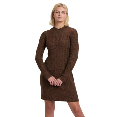 kuhl womens gia sweater dress in mocha front model view