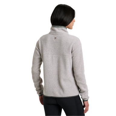 kuhl womens hygge 1/2 zip in natural color back model view