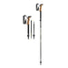 Two hiking poles with adjustable components on a white background
