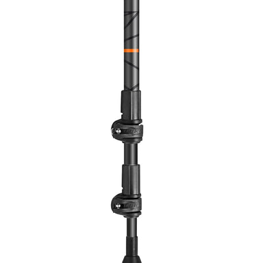 Black hiking pole on a white background