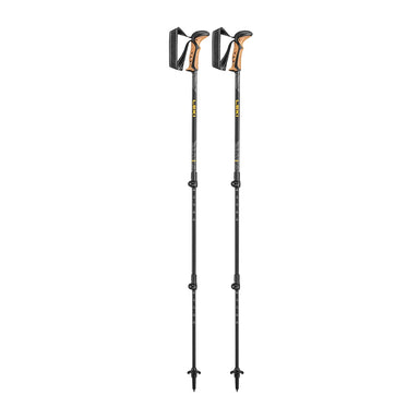 leki usa khumbu lite trekking pole pair in orange anthracite black front flat view