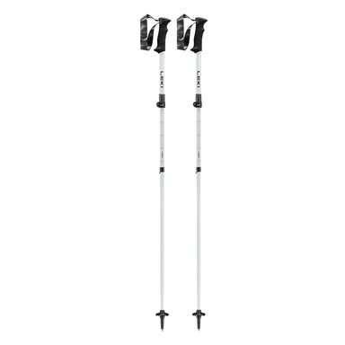 leki usa lhasa fx ta trekking poles in white alto dark grey front flat pair view