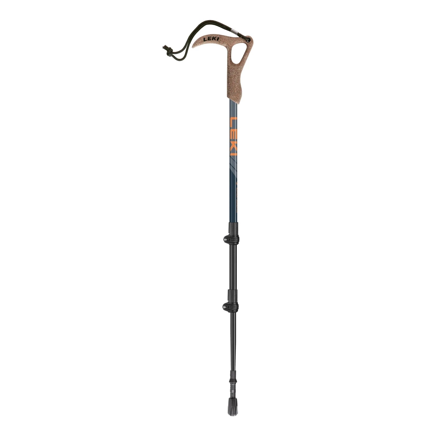 leki usa wanderfreud high fives walking pole in blue orang blue front flat view