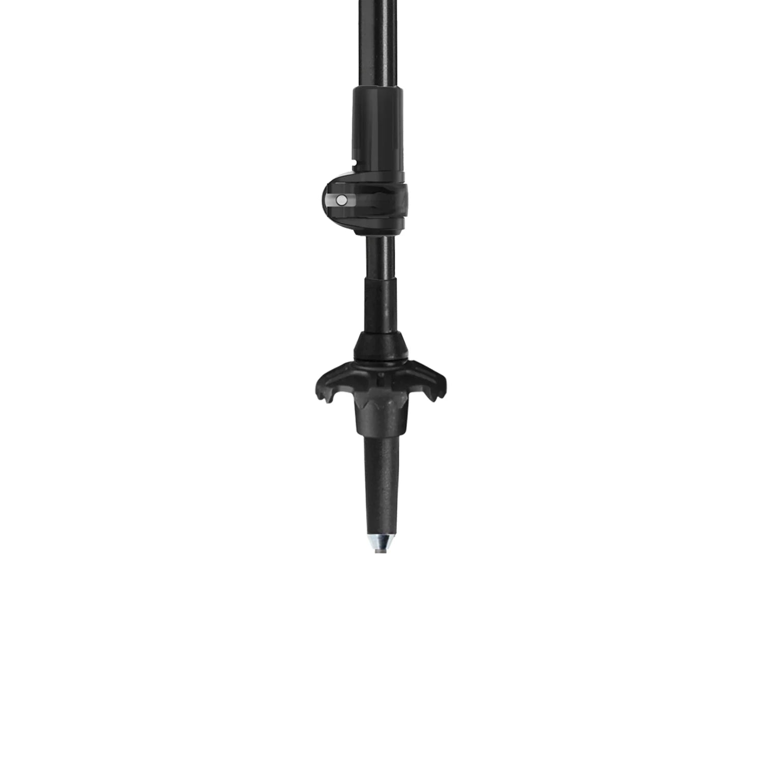 Black metal rod with adjustable collar on a white background