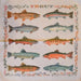 Liberty Mountain Nature Facts Bandana with various Trouts on a white background. 