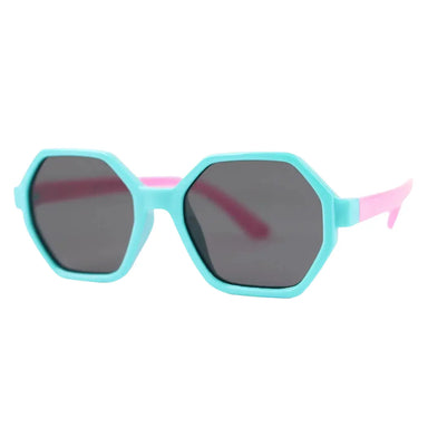 Little Sunnie Baby Fin Sunglasses in baby blue, front side view