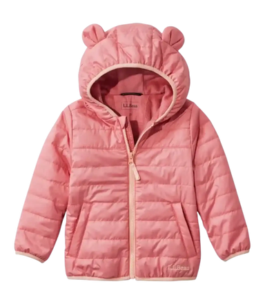 L.L. Bean Kid's Fleece-Lined Insulated Jacket in Field Rose, front view flat