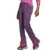 L.L. Bean K's Mountain Fleece Pants, Plum Grape Heather, front and side view on model 