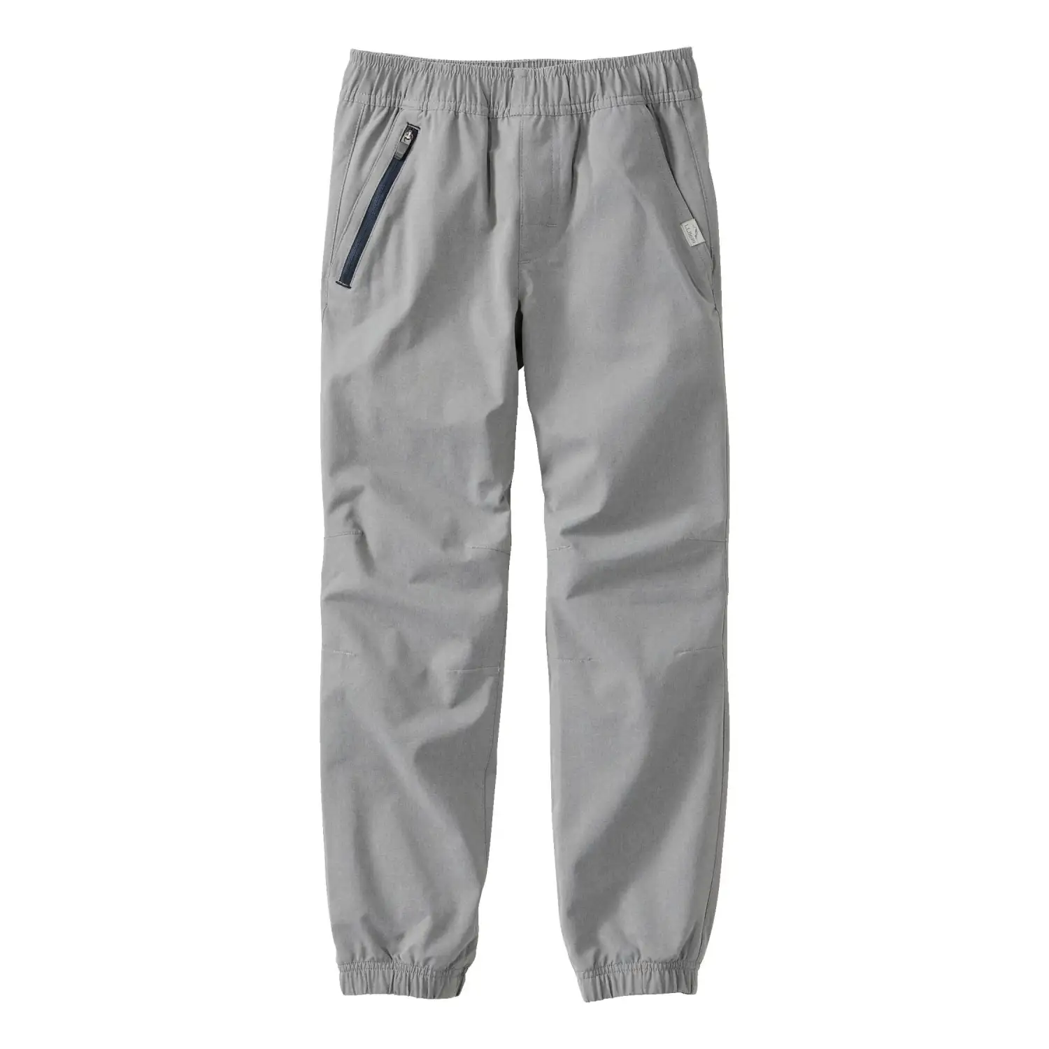 Light gray athletic pants with an elastic waistband and cuffs.
