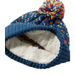 Blue hat with multicolor pom with fleece inside
