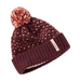 Maroon hat with multicolor pom