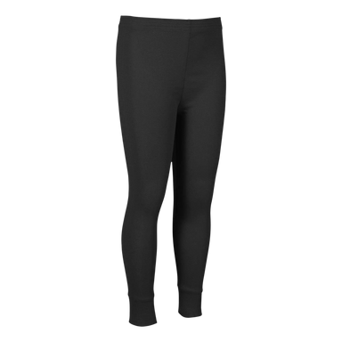 LL Bean Kid's Wicked Warm Midweight Long Underwear in Black, front view flat
