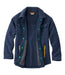 Patagonia Kid's Cozy Fleece Shirt Jacket shown in Carbon Navy. Front view open.