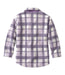 Patagonia Kid's Cozy Fleece Shirt Jacket shown in the Lavender Ice color option. Back view.