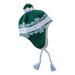 Green knit hat with snowflake pattern and 'It's Snow' text on a white background