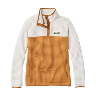 LL Bean Women's Airlight Knit Pullover in Shore Dark Bronze Heather, front view flat