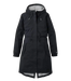 L.L. Bean Women's Wharf Street Rain Coat in Midnight Black, front view flat