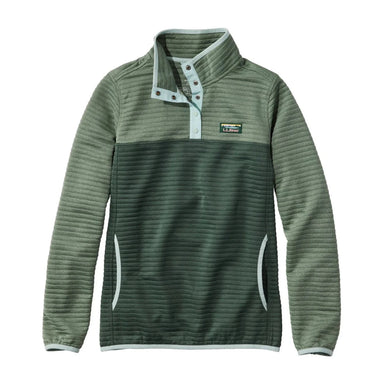 L.L. Bean Women's Airlight Knit Pullover in faded sage heather & shadow green heather, flat front