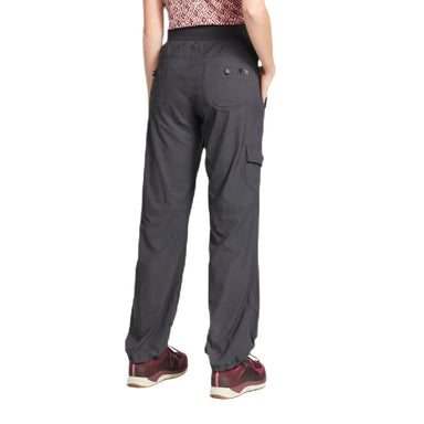 LL Bean Women's Vista Camp Pants shown in the Granite color.  Back view on model.