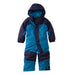 llbean baby cold buster snowsuit in Deepest Blue/Teal Shadow front flat view