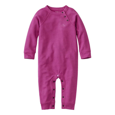 llbean baby wicked warm onesie in wild aster front flat view