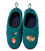 L.L. Bean K's Sweater Fleece Slippers, Teal Blue Smores, top view of pair 