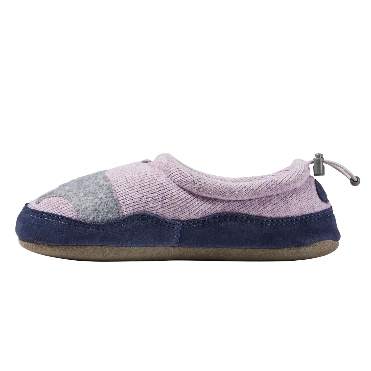 L.L. Bean K's Sweater Fleece Slippers, Pastel Lilac Cat, side view 