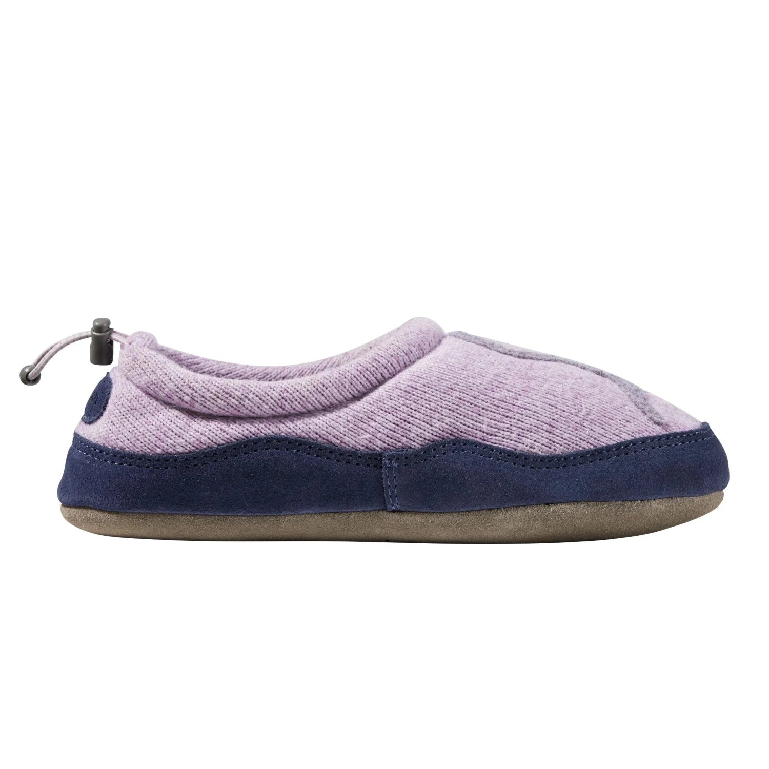 L.L. Bean K's Sweater Fleece Slippers, Pastel Lilac Cat, side view 