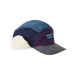 llbean kids corduroy trapper hat in blue/green colorblock front view