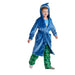 llbean kids cozy animal robe in bright blue front model view