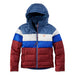 llbean kids down jacket colorblock in deep rosewood front flat view