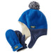 llbean kids mountain classic fleece hat and mitten set in deep sapphire flat view