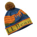 llbean kids pom hat in yellow ochre flat view