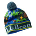 ll bean kids pom hat landscape in deep green landscape front flat view