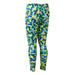 ll bean kids wicked warm midweight long underwear, pants print in citrus green geo back flat view