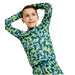 ll bean kids wicked warm midweight long underwear top print in citrus geo green front model view