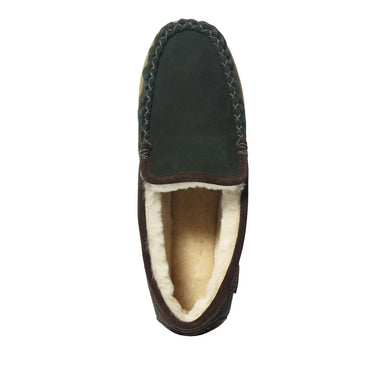 L.L. Bean M's Wicked Good Slippers, Spruce Chocolate, top view 