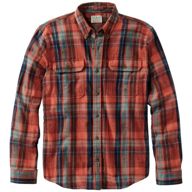 llbean mens 1912 field flannel shirt in currant front flat view