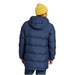 llbean mens mountain classic down parka in nautical blue back model view