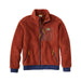 llbean mens sherpa fleece jacket in adobe red/ burnt mahogany front flat view