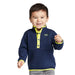 llbean toddlers quilted quarter snap pullover in nautical navy front model view