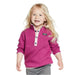 llbean toddlers quilted quarter snap pullover in sugar plum front model view