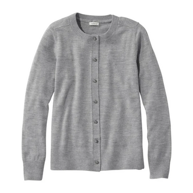 Gray cardigan with buttons on a white background