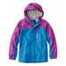 LL Bean Kids' Trail Model Rain Jacket, Colorblock Marine Blue/Wild Aster Front View