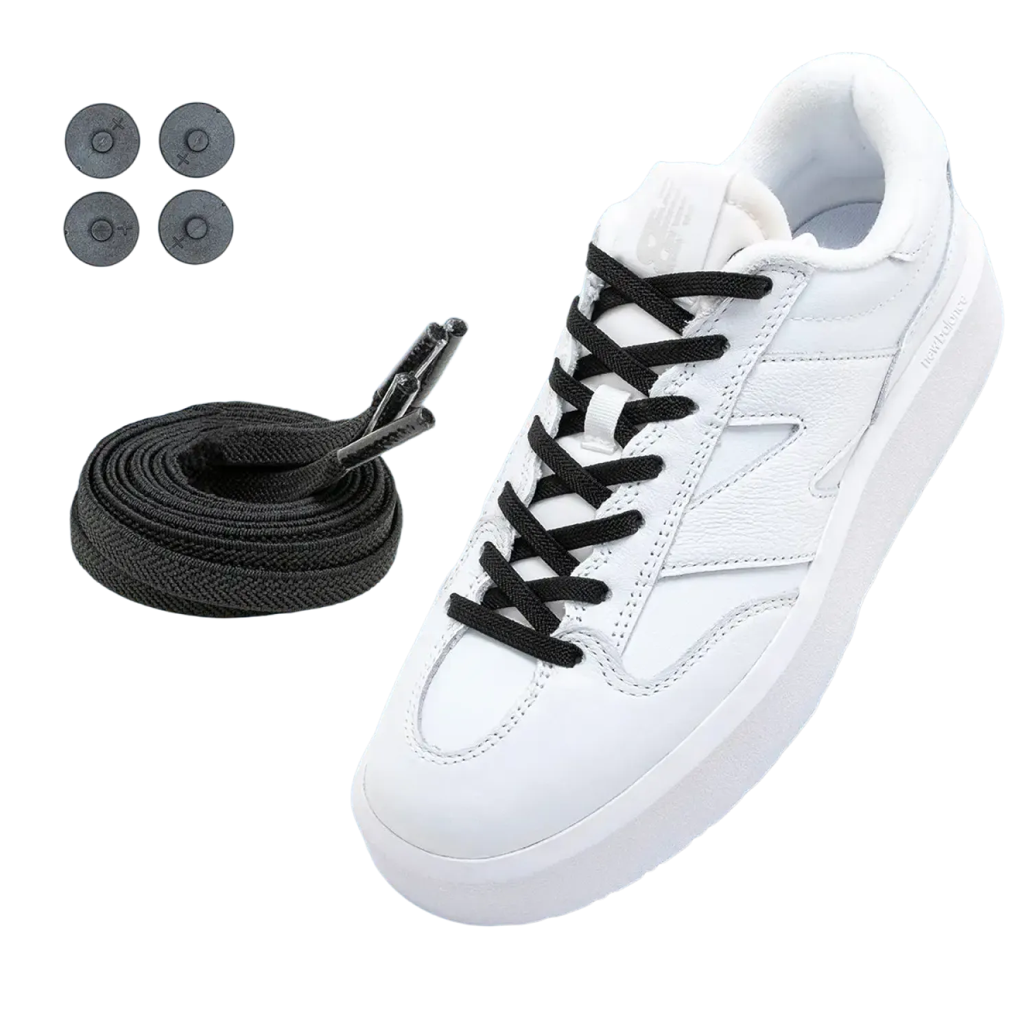 Lock Laces Flat No-Tie-Shoelaces in black
