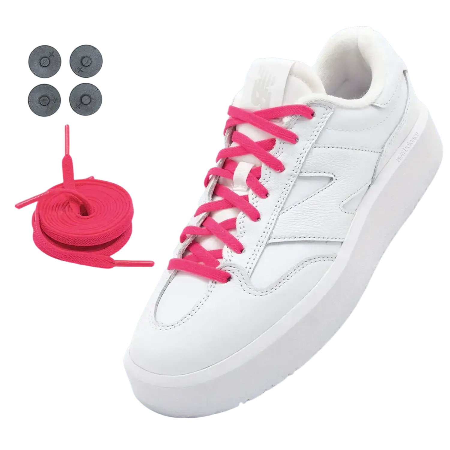 Lock Laces Flat No-Tie-Shoelaces in pink