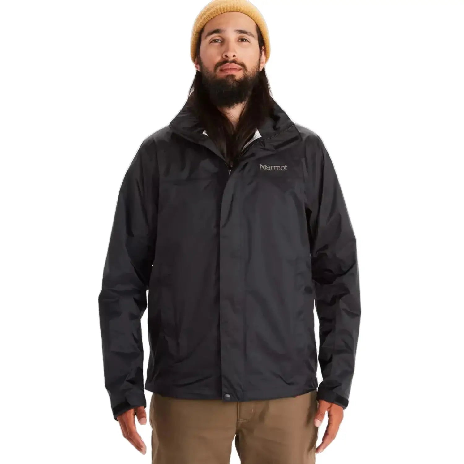 Marmot Men's PreCip® Eco Jacket Black Model Front View