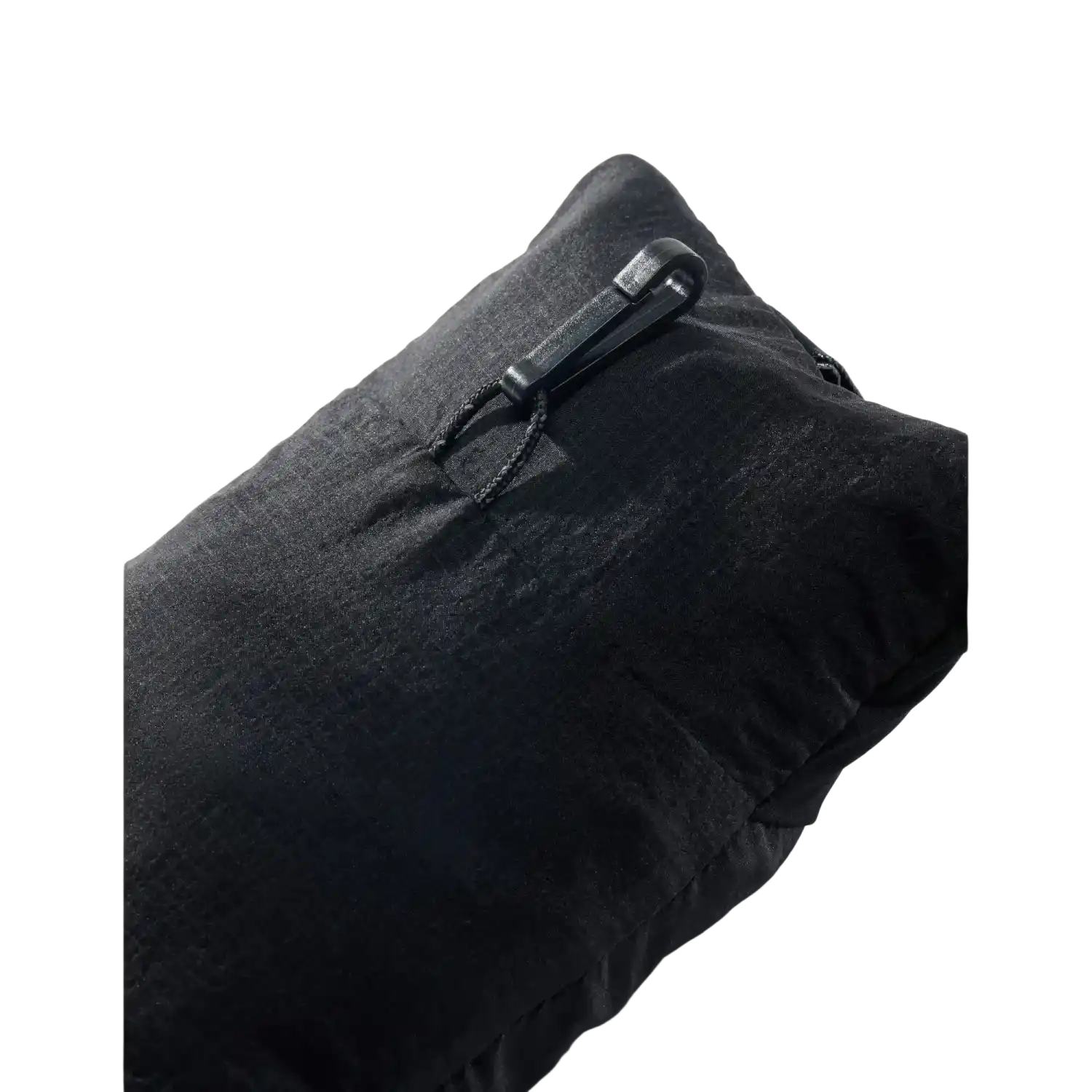 Matador Blackout Travel Pillow in Black, view of pillow packed up