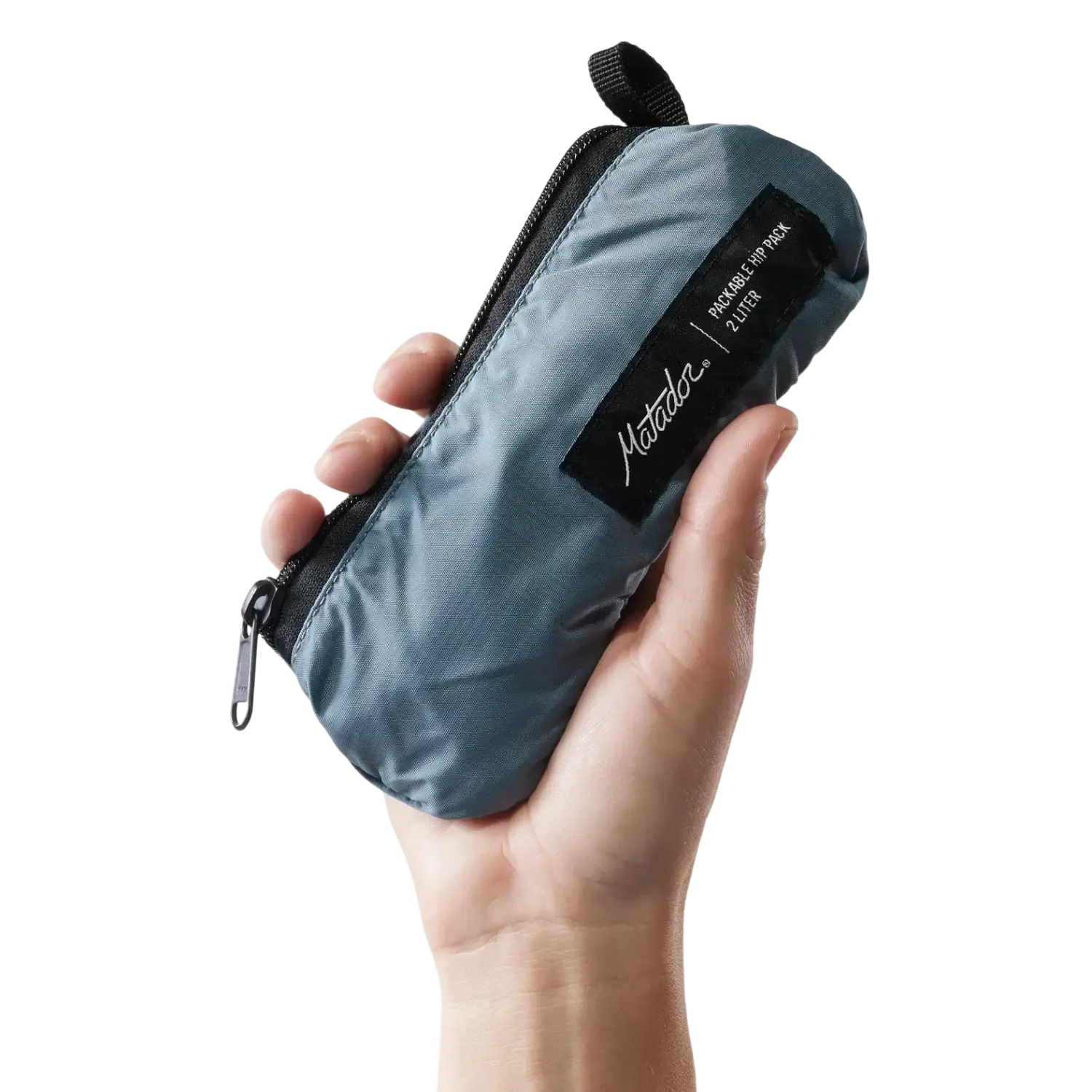 Matador ReFraction™ Packable Sling in slate blue, packed up view