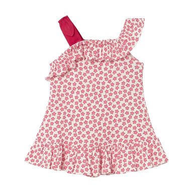 Mayoral Baby Bambula Dress in red print, back view
